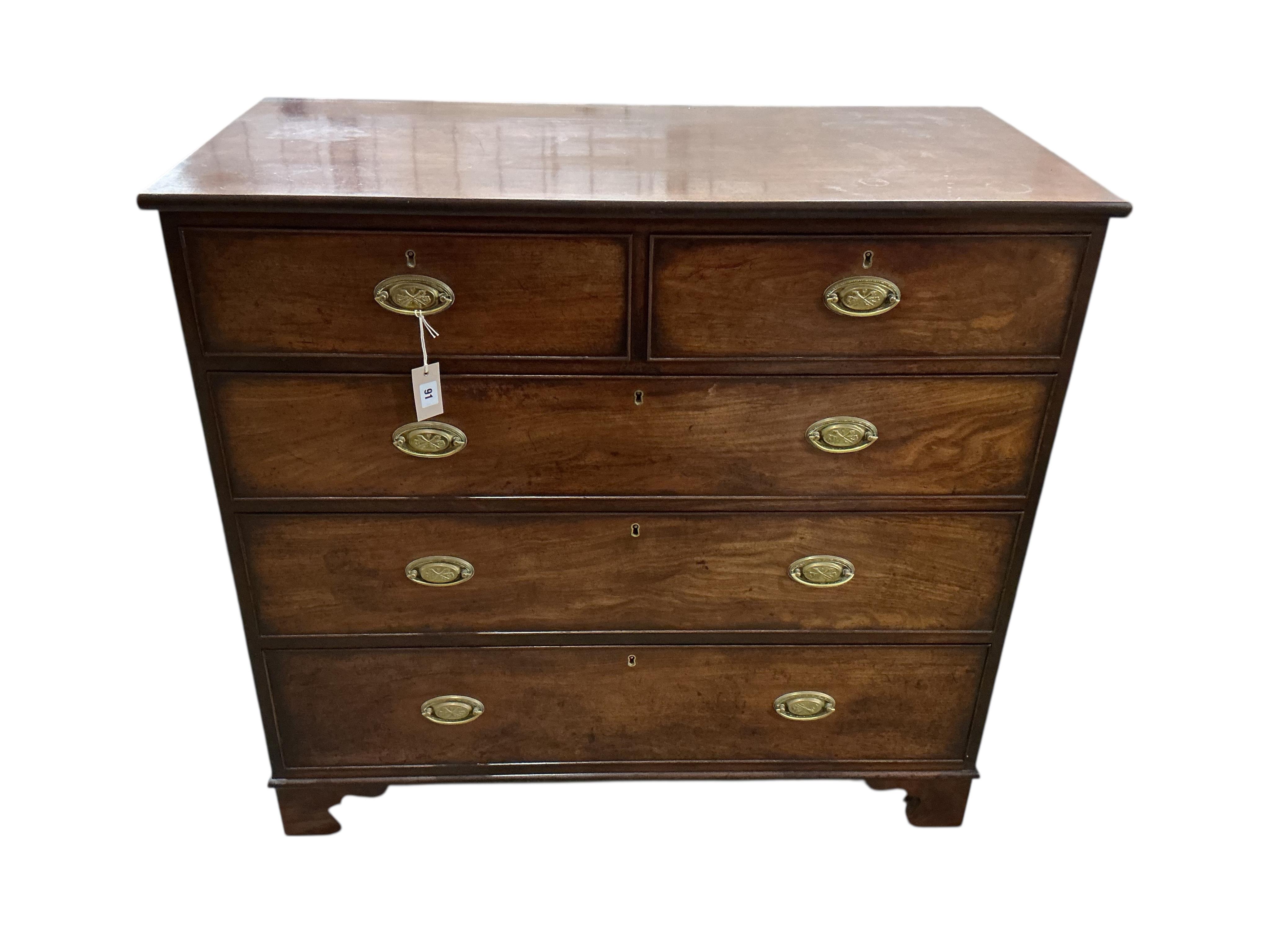 A George IV mahogany chest, width 109cm, depth 53cm, height 100cm